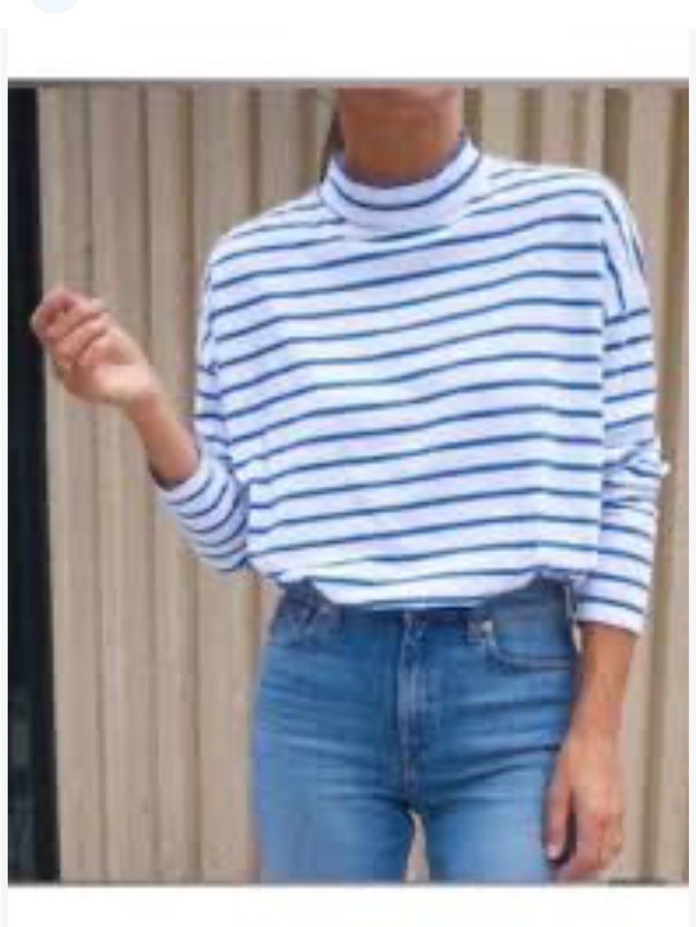 AYR skipperdee Striped Long-Sleeve Cotton Tee - White & Blue